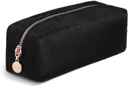 Stylish & Compact: Small Black Makeup Bag for Women